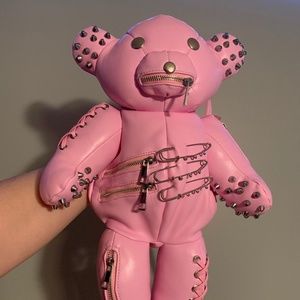 Dolls kill pink Tormented Teddy Backpack
